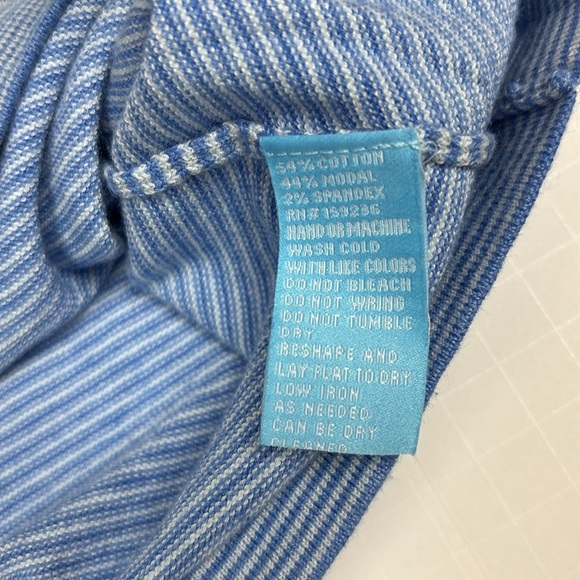 J. McLaughlin Blue and White Striped Knit Top - M - Picture 5 of 7